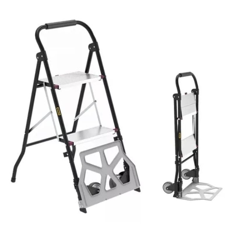 TONSTEEL LADDERS - Escalera Plegable 2 Peldaños Y Carro De Carga Yegua 2 En 1
