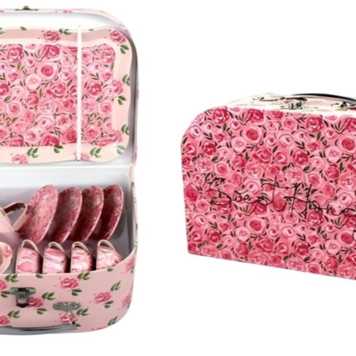 OEM - set Tetera Metalico Caja Rosa