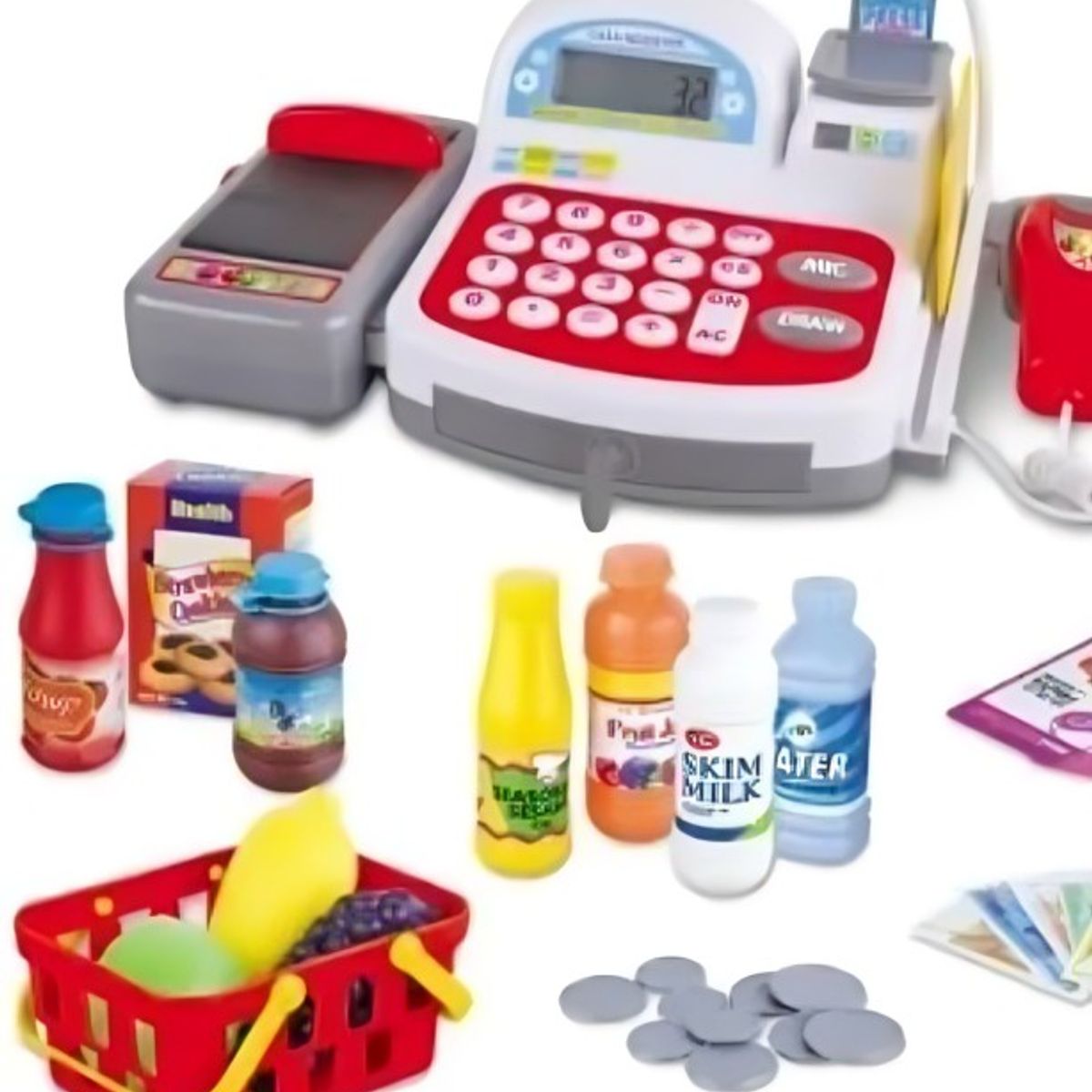 OEM - Set De Caja Registradora Y Carro De Supermercado Grande