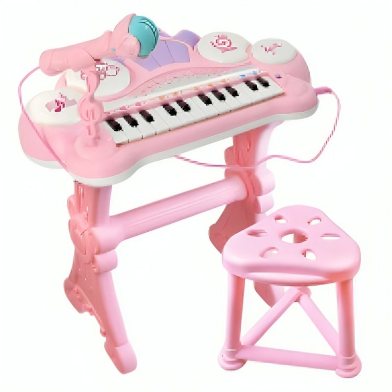 OEM - Teclado Electrónico Piano Para Niños Musical Con Micrófono-Rosa