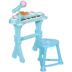 OEM - Teclado Electrónico Piano Para Niños Musical Con Micrófono-Azul