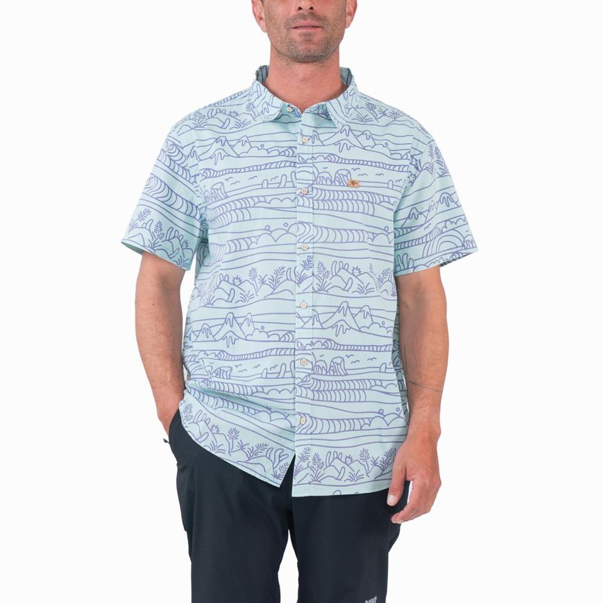 KAYA UNITE - Camisa Cotton Line Teal