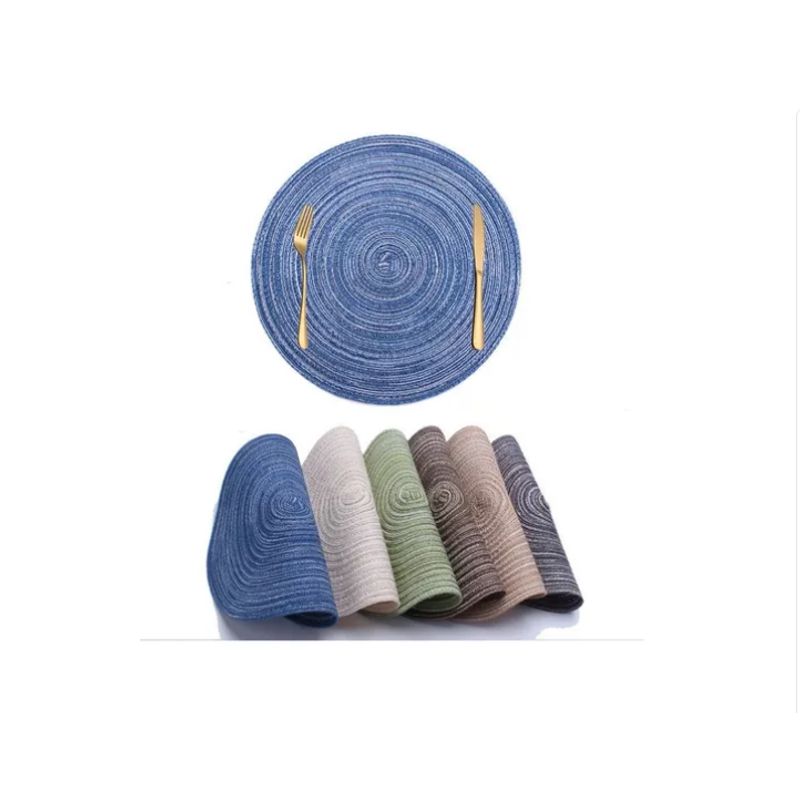 GENERICO - Set De 6 Individuales Redondos Trenzados 38cm