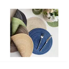 GENERICO - Set De 6 Individuales Redondos Trenzados 38cm