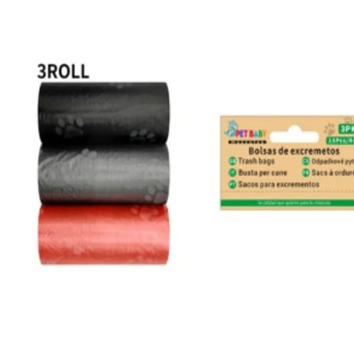 GENERICO - Bolsas de Excremento Para Perros 3Rollos Colores Diseño