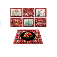 GENERICO - Manteles Individuales De Mesa Navidad Decoración 6 Piezas