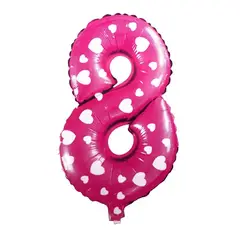 GENERICO - GLOBO METALICO 26 CORAZON ROSADO N? 8 X1 UNI