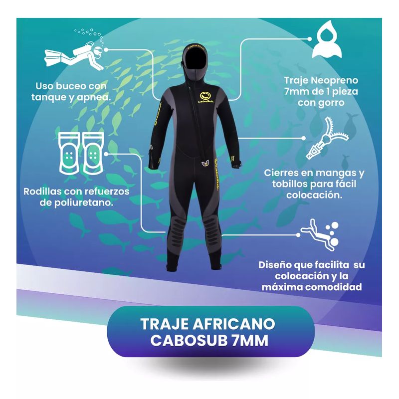 CABOSUB - Traje de Buceo Cabosub Africano 7mm Talla XXL