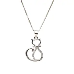 LA GARZA - Collar Plata Mujer Gato