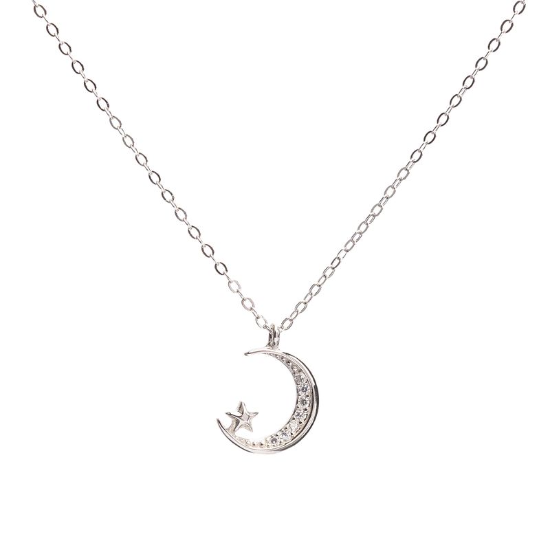 LA GARZA - Collar Plata La Luna Mujer
