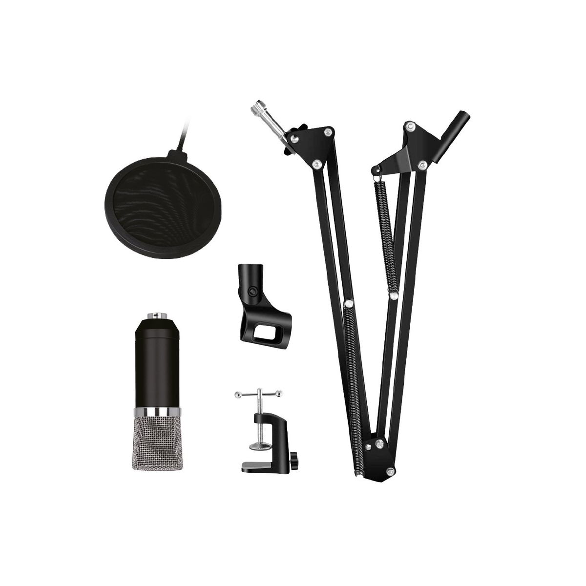 AUDIO PRO - Kit Micrófono + Condensador + Atril Para Grabación - SC