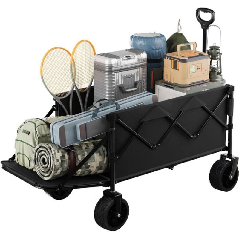 EVERSO - Carrito Para Compras Plegable Ideal Para El Camping Y Picnic Negro-