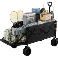 EVERSO - Carrito Para Compras Plegable Ideal Para El Camping Y Picnic Negro-