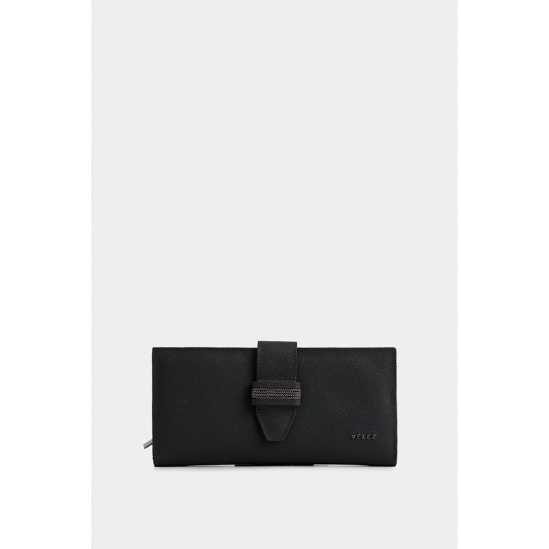 VELEZ - Vélez Porta Chequera Nudo De Cuero Para Mujer Millaré Negro