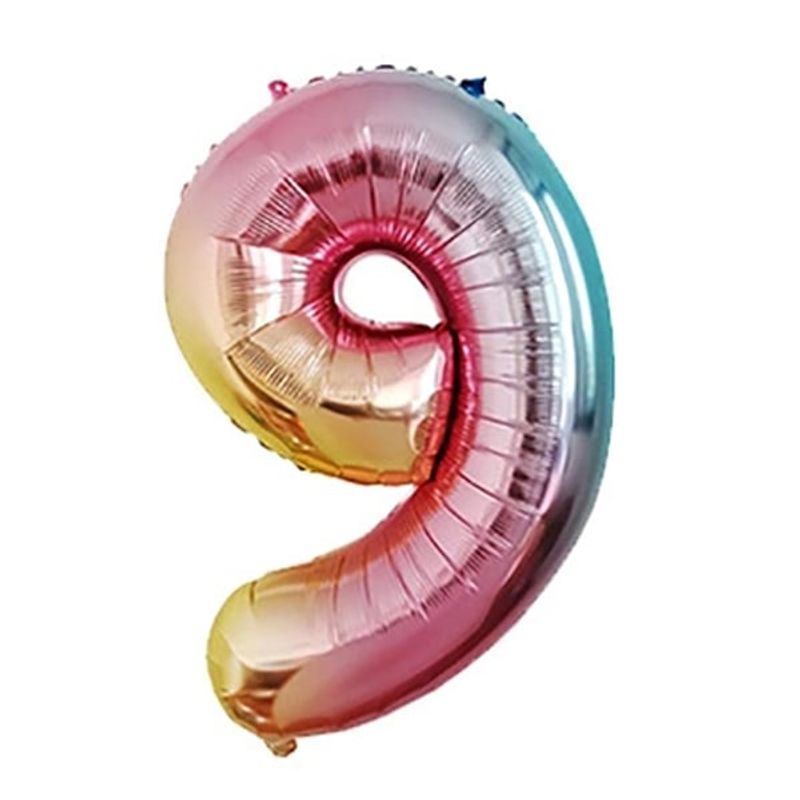 GENERICO - GLOBO METALICO 32 MULTICOLOR N? 9 X1 UNI