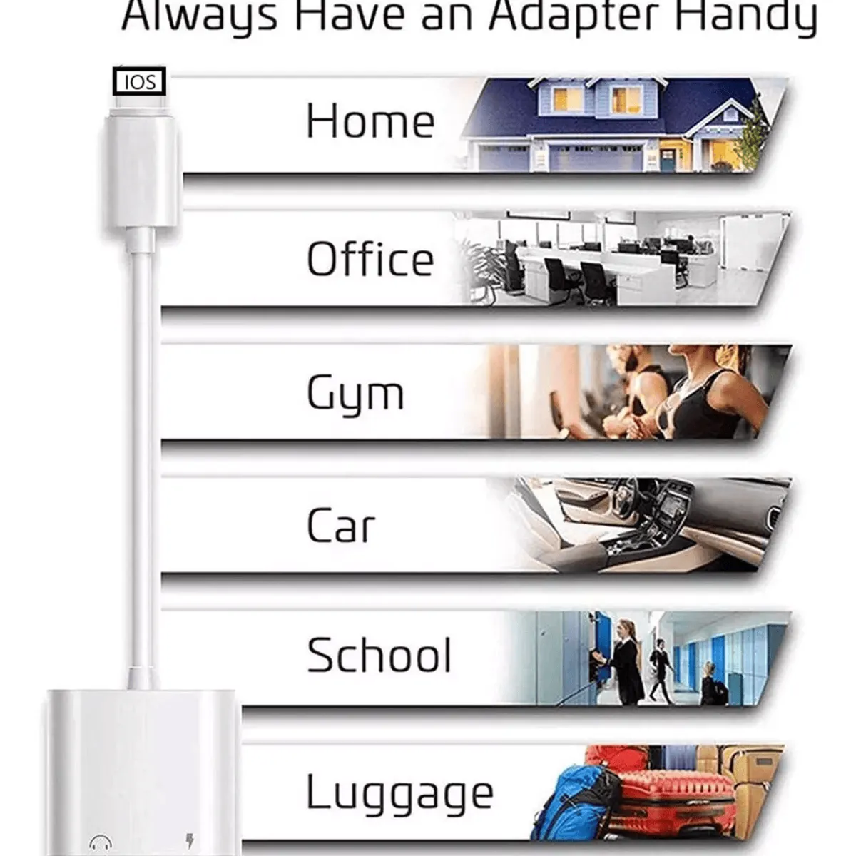 GENERICO - Adaptador Lightning Para Carga Y Audifonos 2 En 1