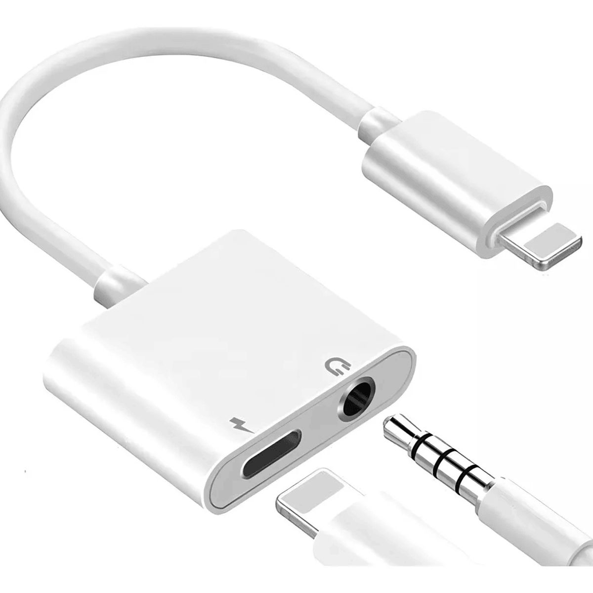 GENERICO - Adaptador Lightning Para Carga Y Audifonos 2 En 1