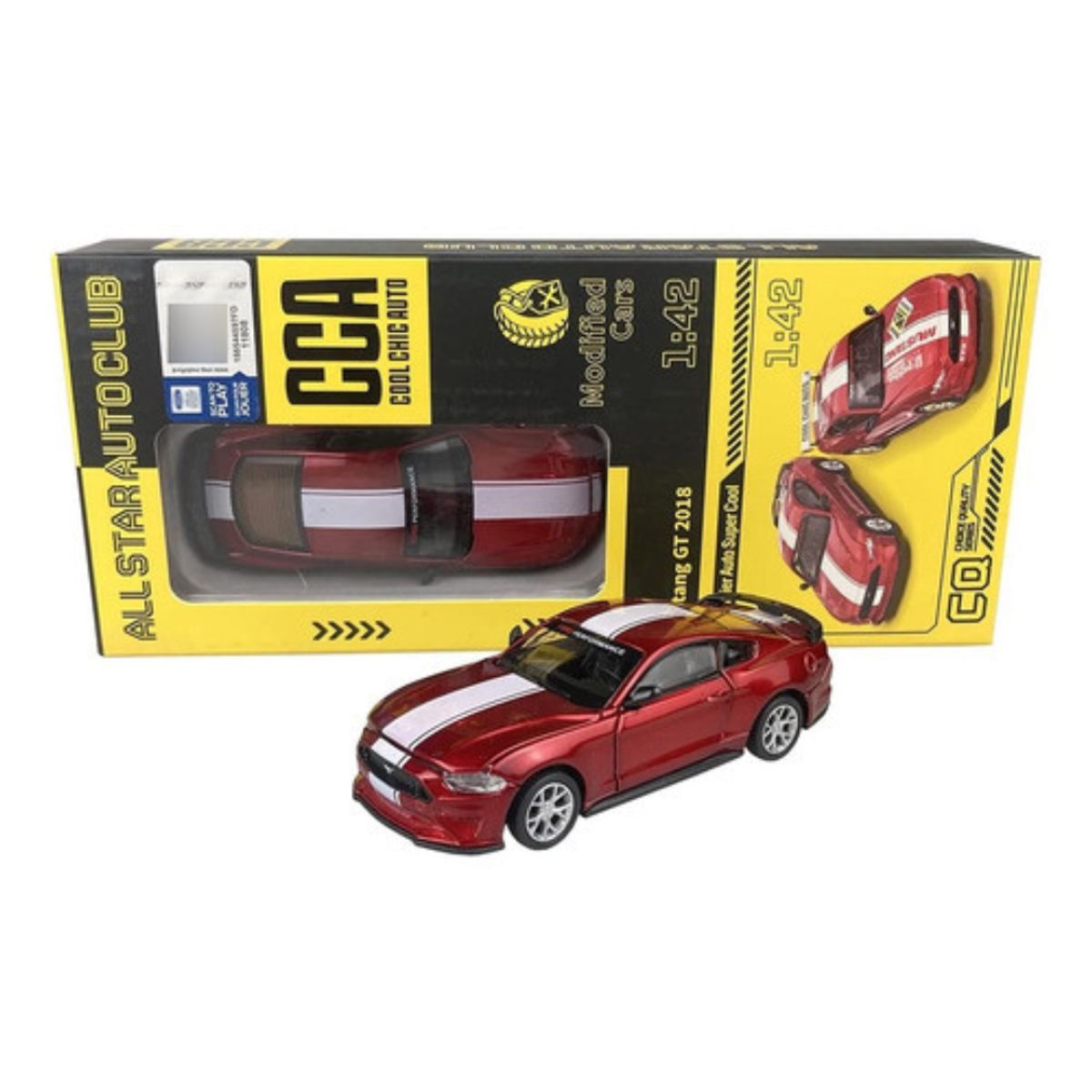 GENERICO - Autos Coleccion Ford Mustang Gt 2018 Car Tuning 1:42 Rojo