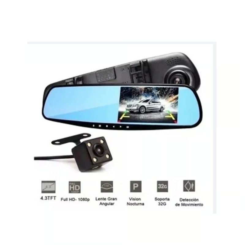GENERICO - Cámara Espejo Retrovisor Pantalla Led Retroceso