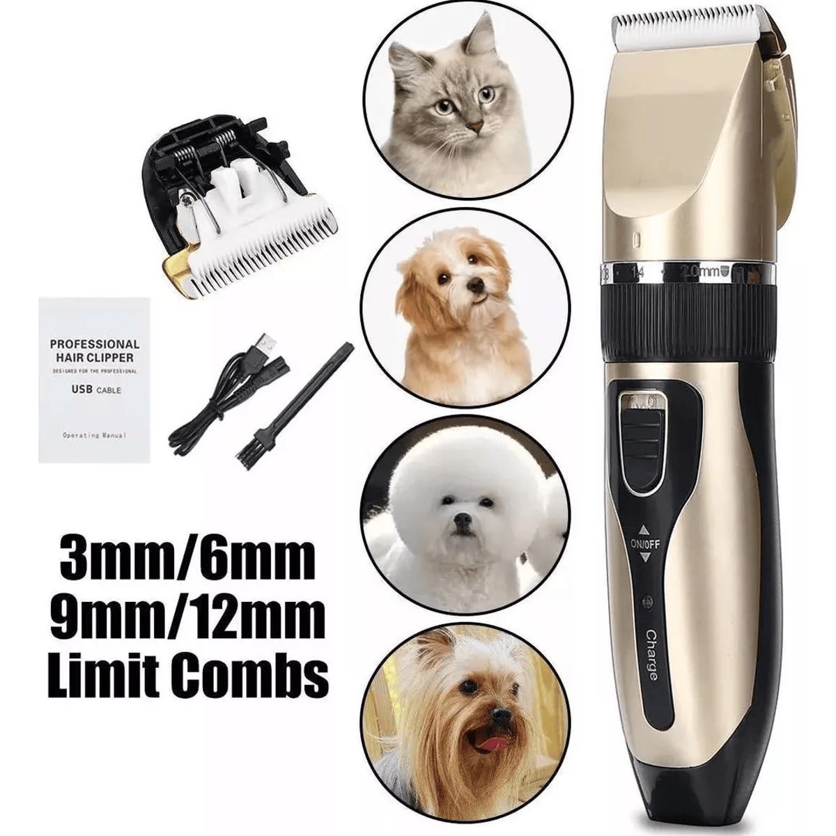 GENERICO - Maquina Cortar Pelo Perros-gatos Cortadora Canina Accesorios