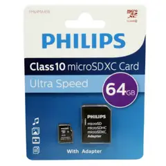 PHILIPS - Tarjeta De Memoria MicroSdXc 64gb Class 10 - SC