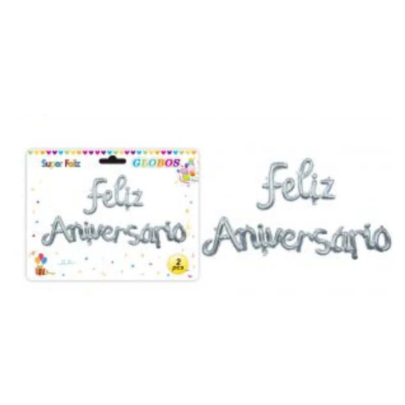 GENERICO - GLOBOS FELIZ ANIVERSARIO 2 PCS