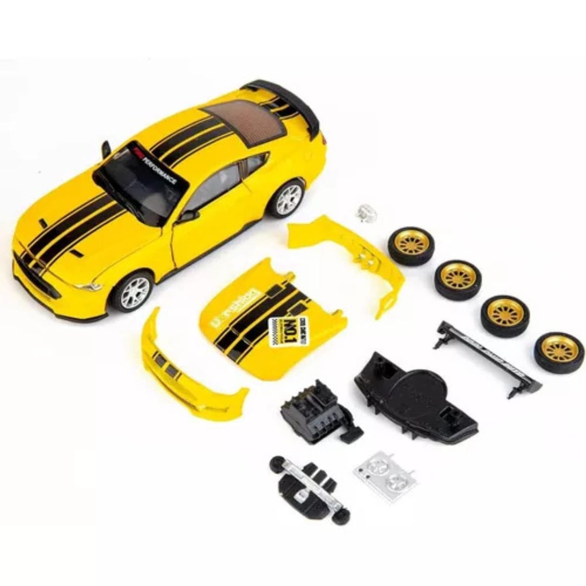 GENERICO - Autos Coleccion Ford Mustang Gt 2018 CarTuning 1:42 Amarillo