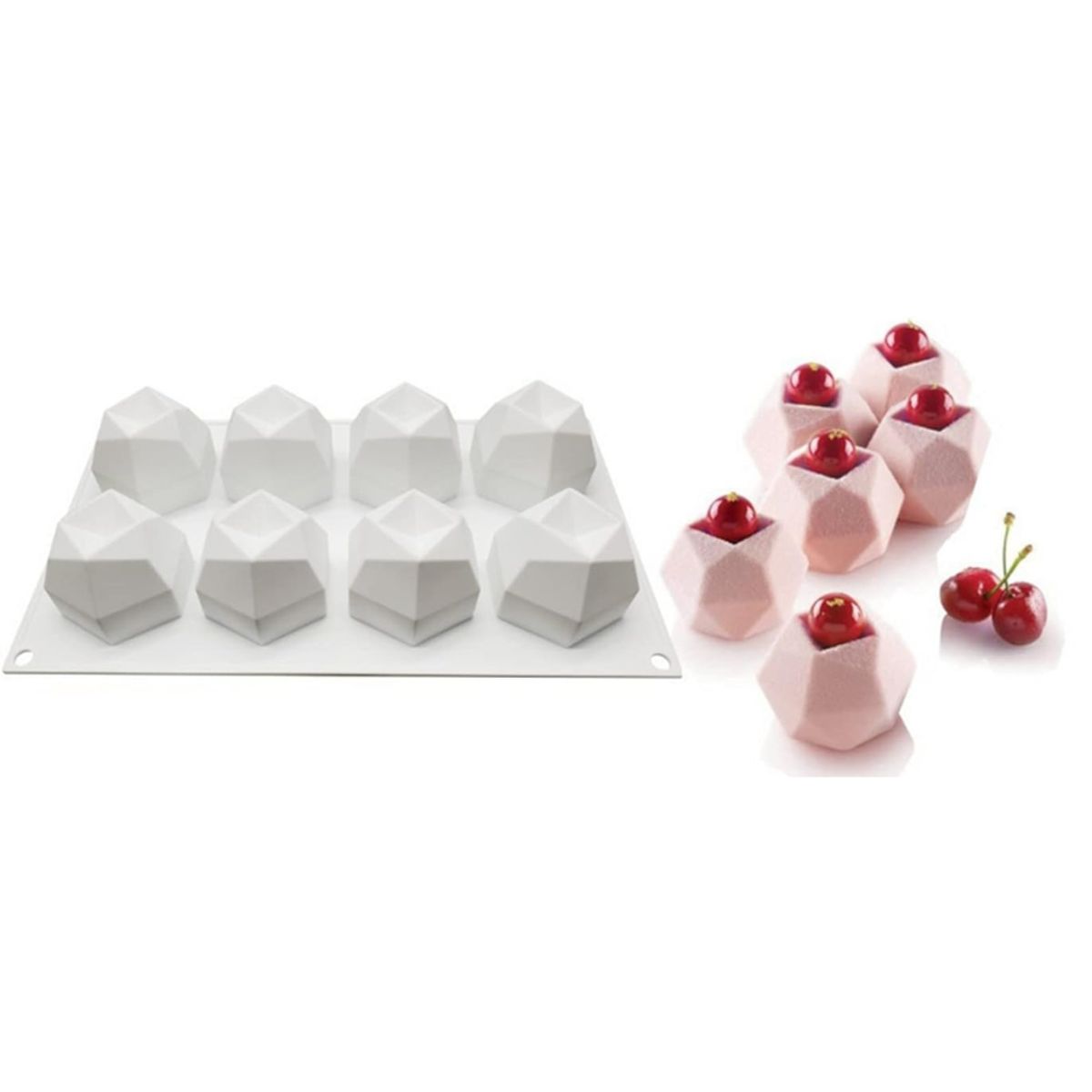 GENERICO - Moldes 8 Espacios de Silicona Poligonal