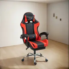 GENERICO - Silla Gamer De Cuero Reclinable Ergonómica Con Masajeador