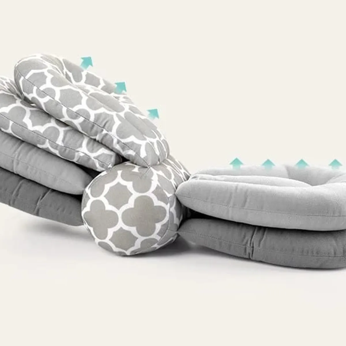 GENERICO - Cojín Lactancia Multiusos Altura Ajustable Mamá-bebé GRIS