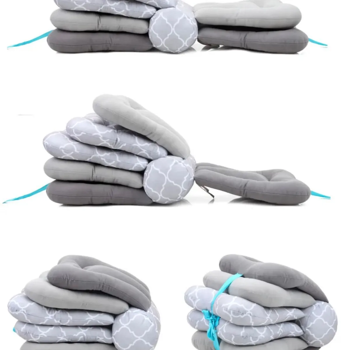 GENERICO - Cojín Lactancia Multiusos Altura Ajustable Mamá-bebé GRIS