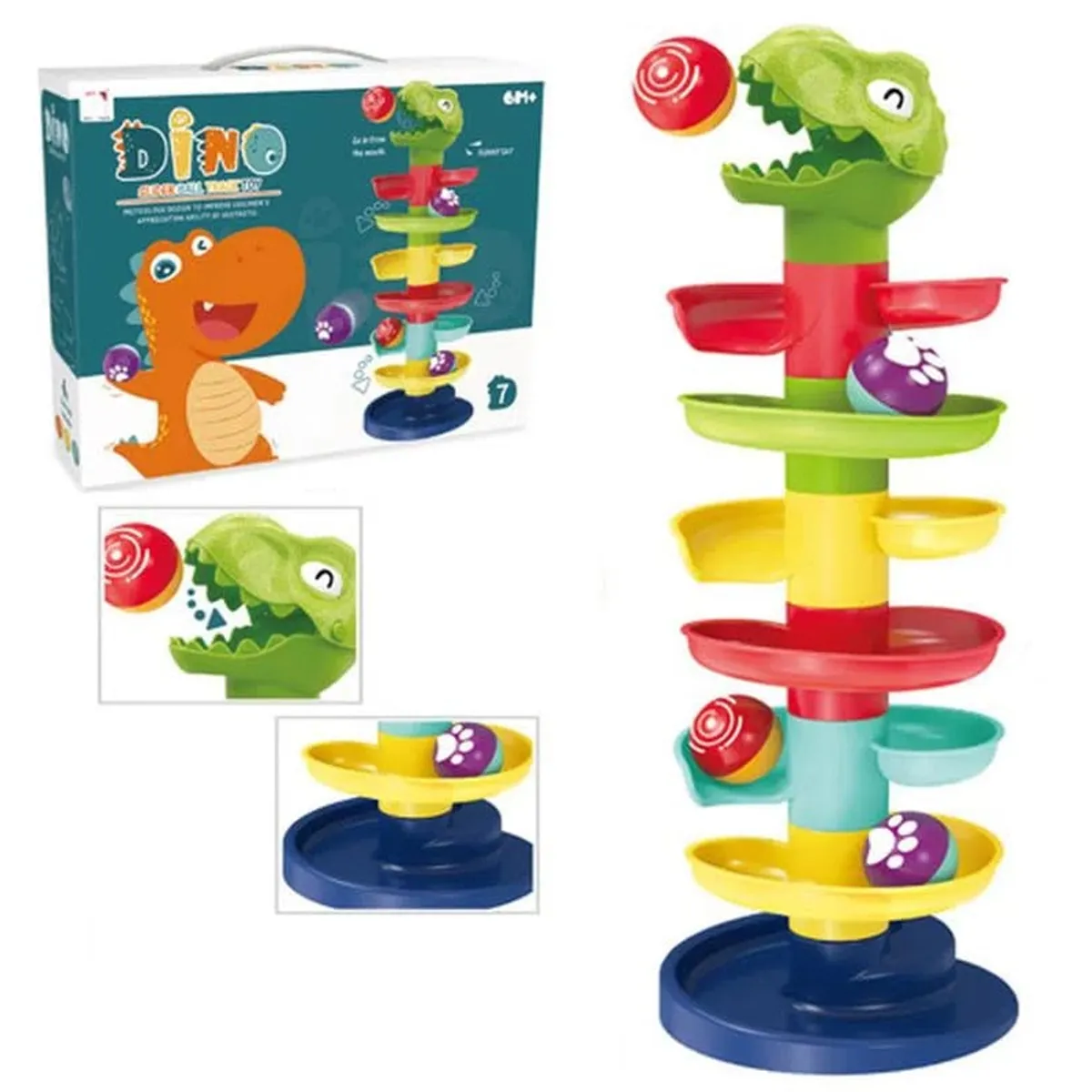 GENERICO - Torre dinosaurio Tobogán  Lanza Pelotas Didáctico