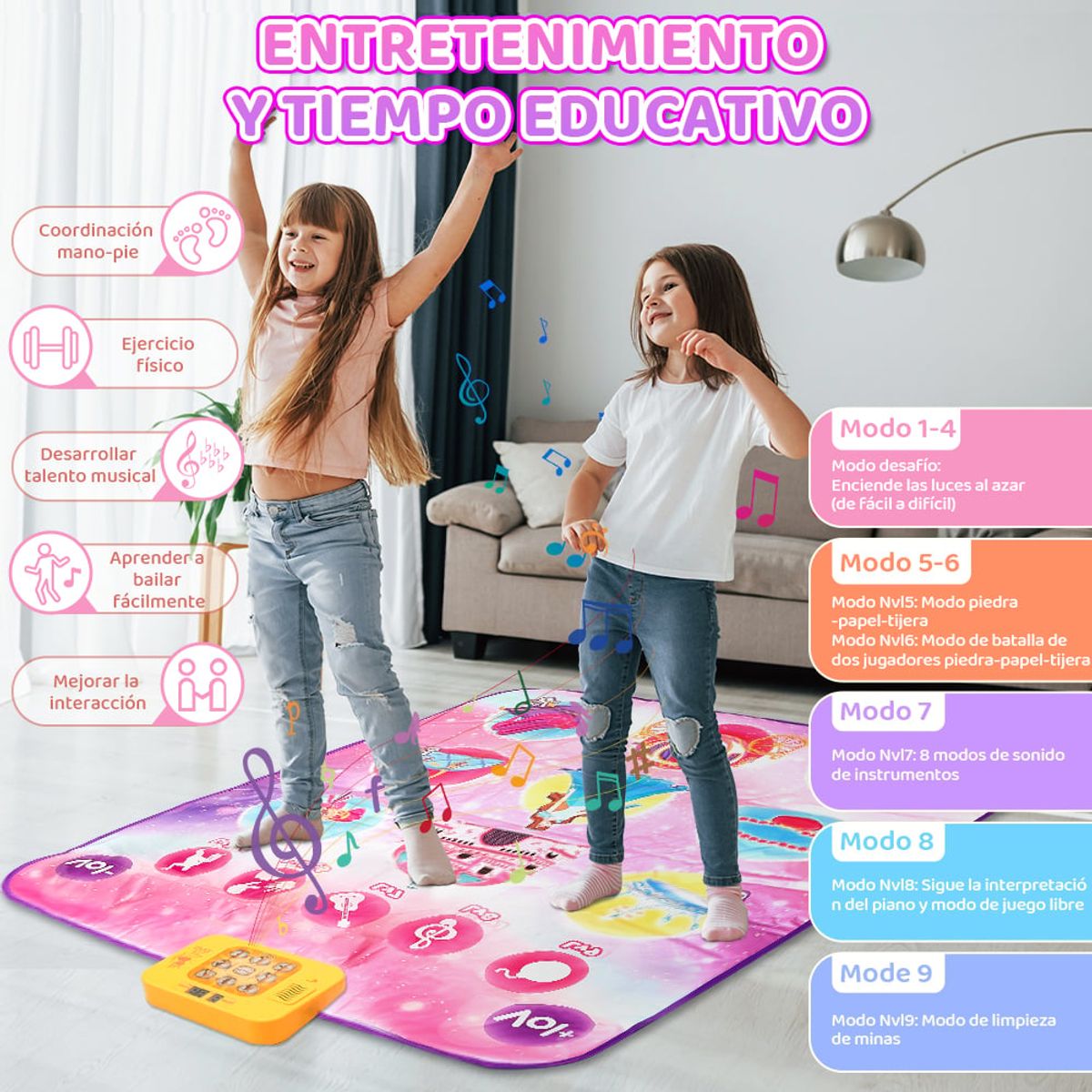 LUKOVEE - Alfombrilla de Musicales de Piano  Plegable para Niños
