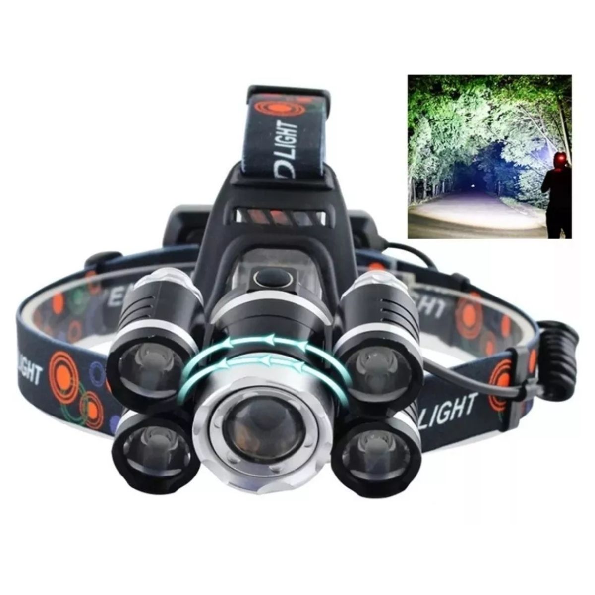 GENERICO - Linterna de Cabeza 5 Focos