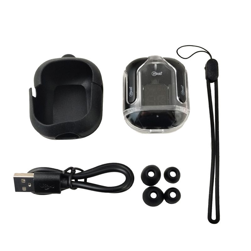 MLAB - Audífonos Tws Glass Crystal + Silicon Case Black 09353