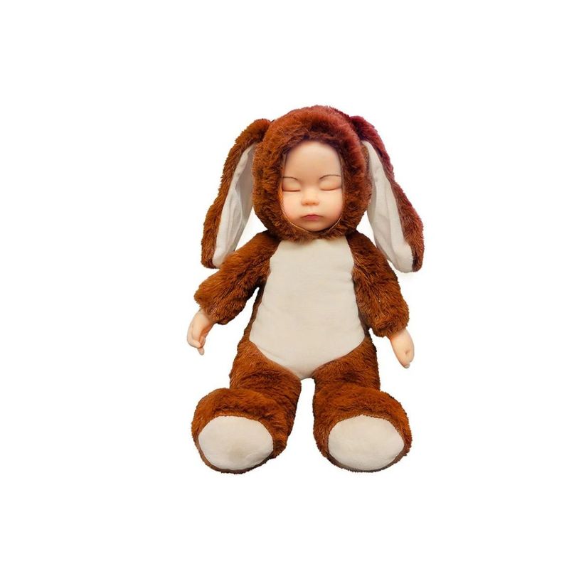GENERICO - Muñeco Peluche Dormilón Bunny Reborn Baby 35cm Niñas Cafe