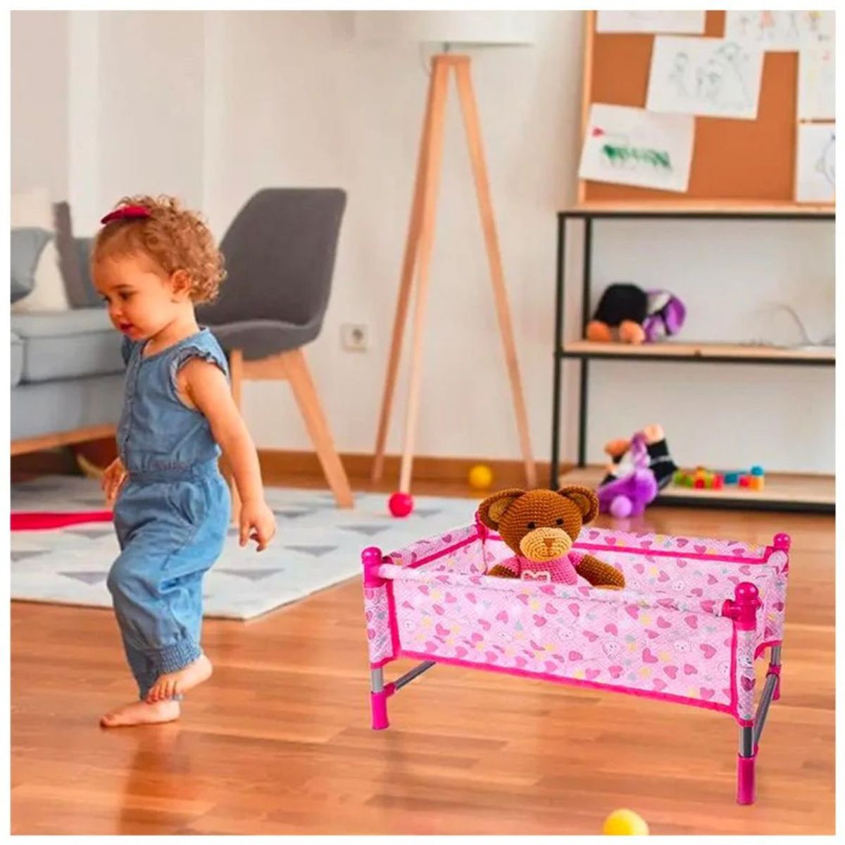 GENERICO - Set Juego Para Muñecas 3 En 1 Silla Cuna Y Mesedora Niñas