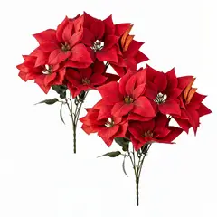 GENERICO - 10 flores navideñas adornos navideños decoracion arbol navidad