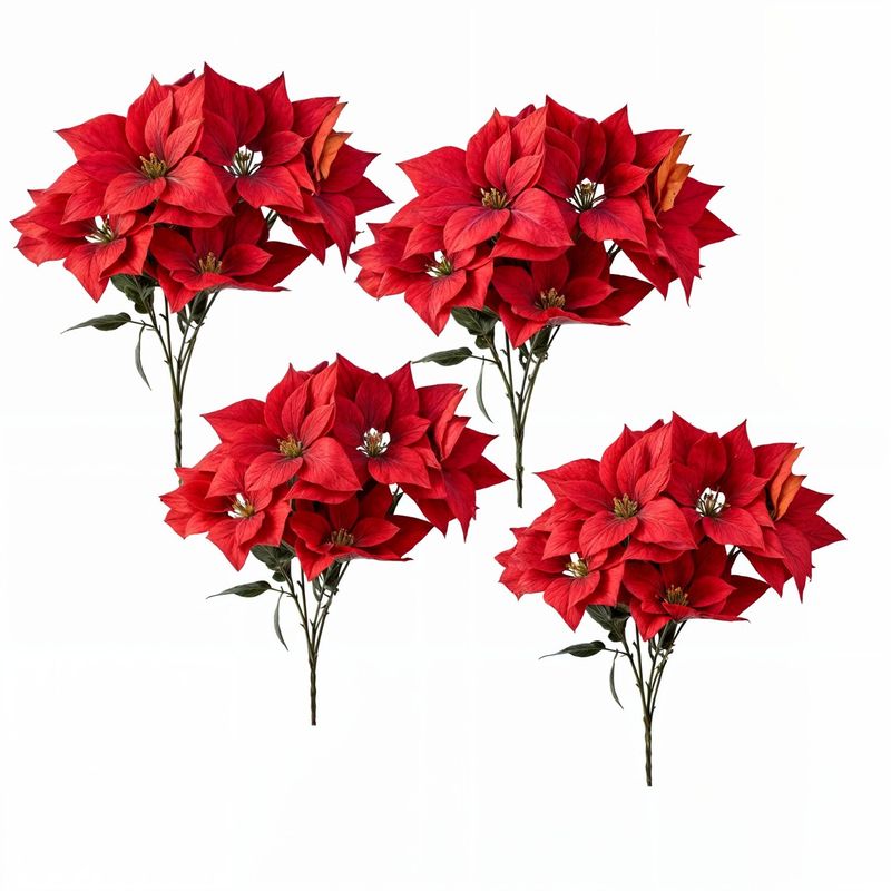 GENERICO - 20 flores navideñas adornos navideños decoracion arbol navidad
