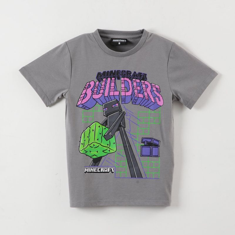MINECRAFT - Polera Manga Corta Niño Mesa Gris Minecraft