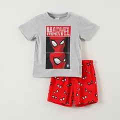 MARVEL - Pijama Corto Niño Spiderman Cabezas Gris