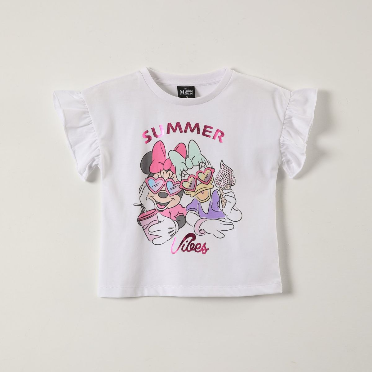 DISNEY - Polera Manga Corta Niña Minnie Summer Blanco Disney