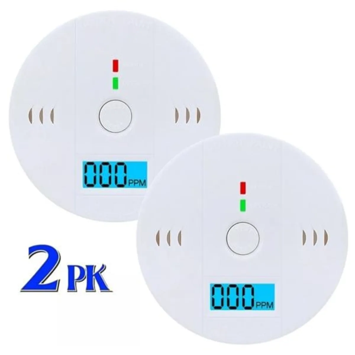 GENERICO - Pack X2 Alarma Detector De Humo Monoxido De Carbono