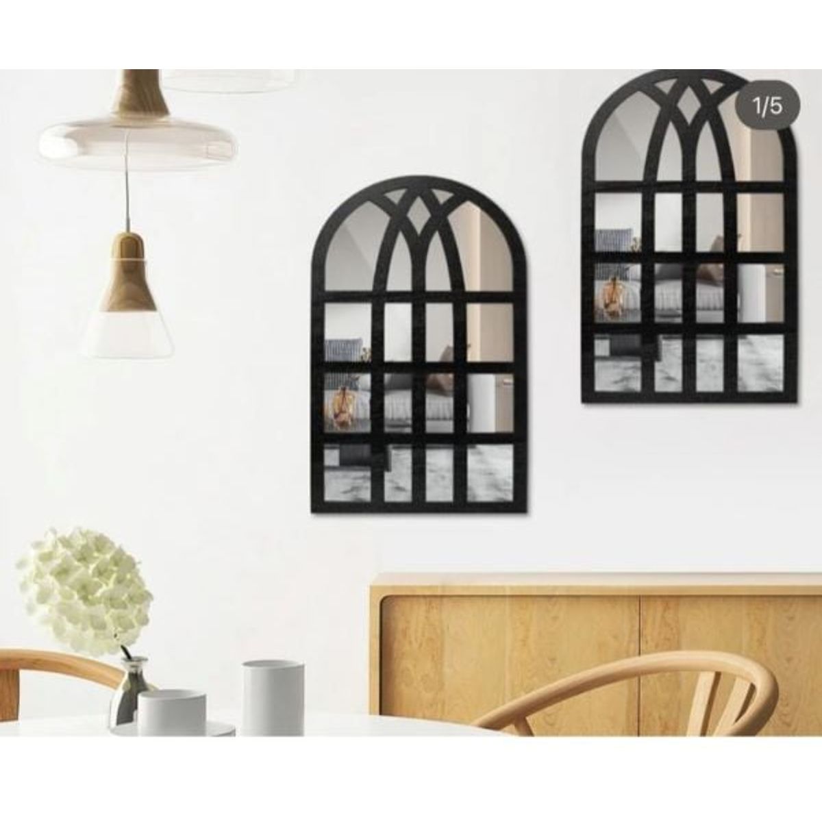 GENERICO - Elegante Espejo Decorativo Pared Diseño Ventana Negro