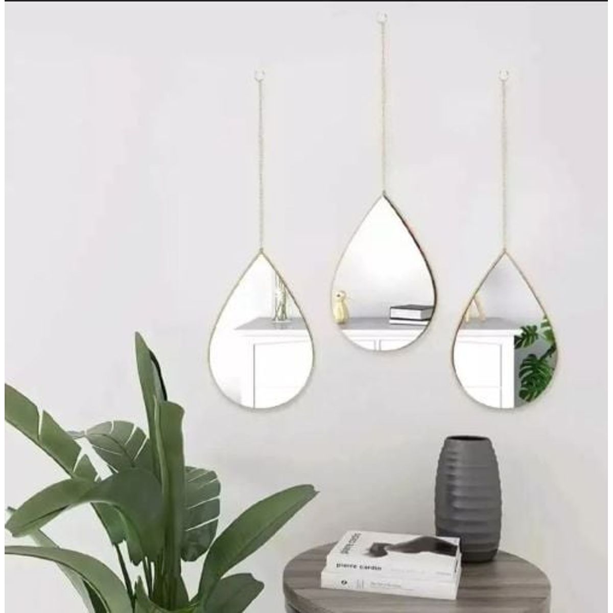 GENERICO - Set 3 Espejos Decorativos Diseño Gotas