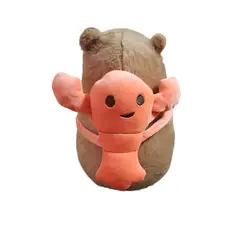 GENERICO - Peluche Kawaii Capibara Con Mochila Langosta 30 cm