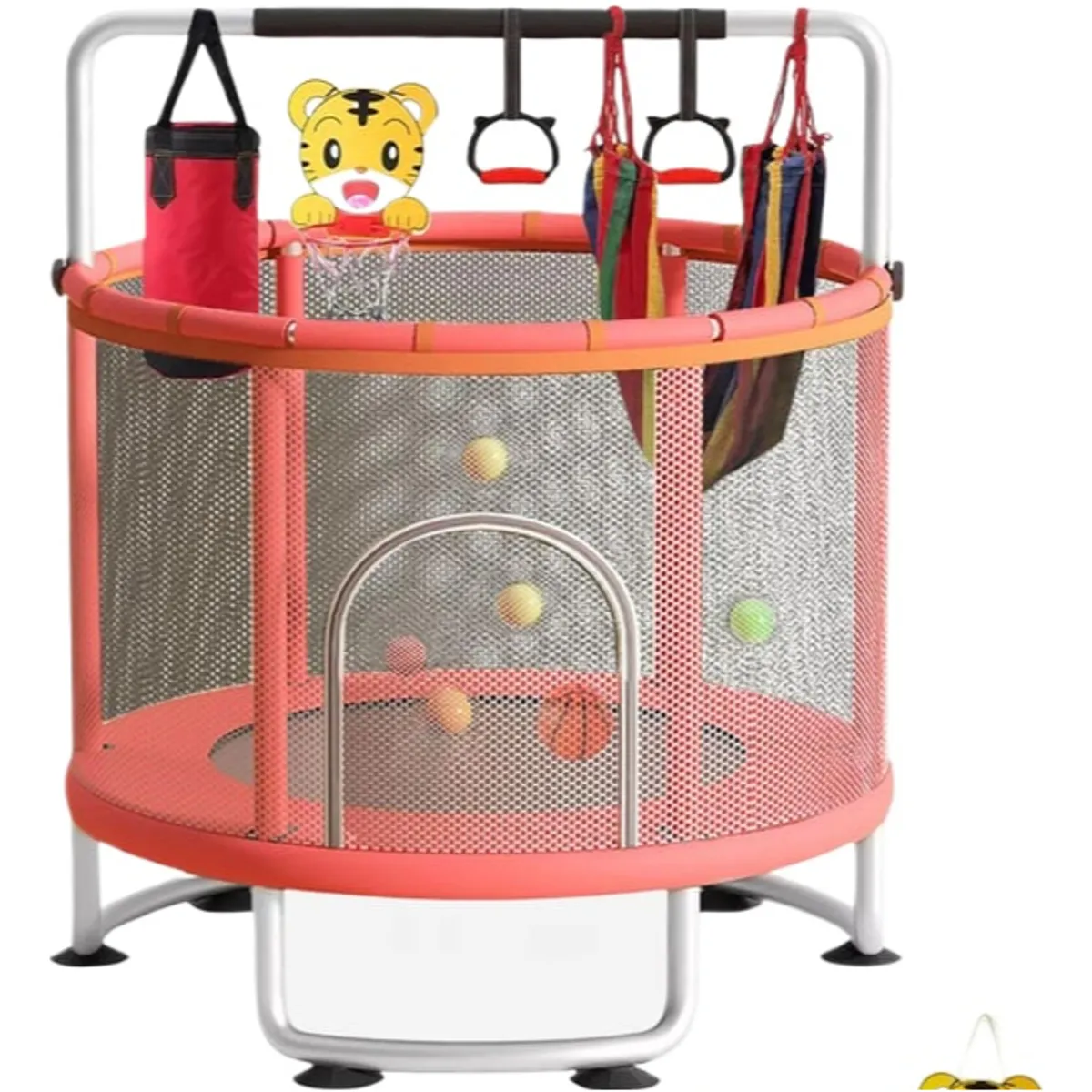 TOYUN TOYUN - Cama Elástica Roja 150cm Con Barra + Juguetes