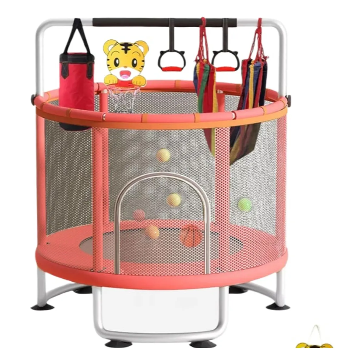 TOYUN TOYUN - Cama Elástica Roja 150cm Con Barra + Juguetes