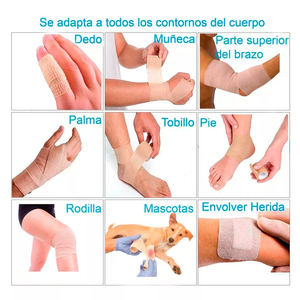 GENERICO - Venda Autoadherente Compatible Coban 7.5 cm x 4.5 mt Pack 12und