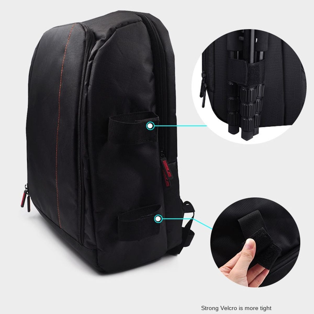 GENERICO - MOCHILA GRIS PARA ACCESORIOS FOTOGRÁFICOS + FUNDA DE LLUVIA